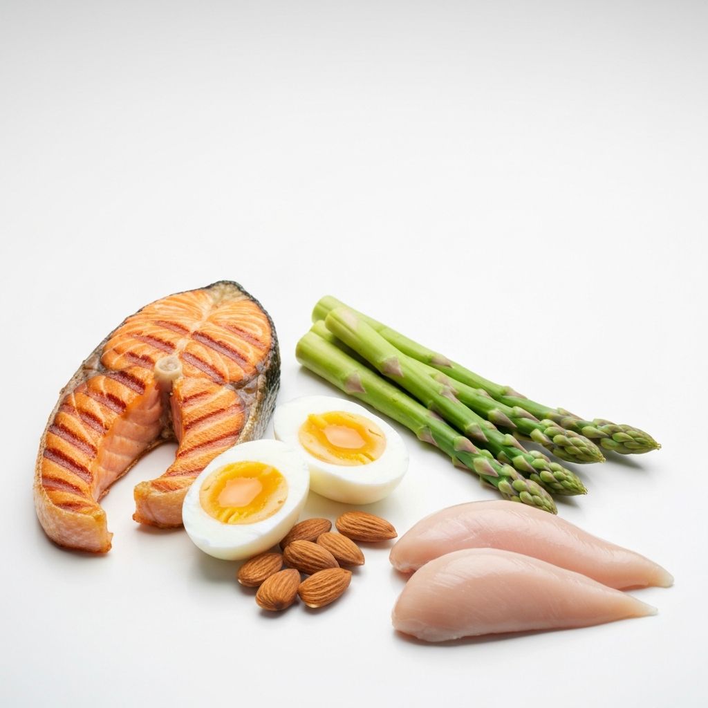 Protein-rich foods arrangement